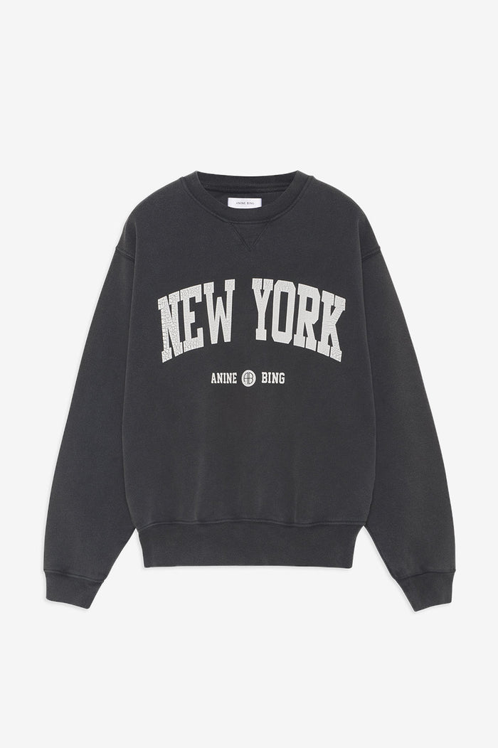 ANINE BING Ramona Sweatshirt University New York - Washed Black – ANINE ...